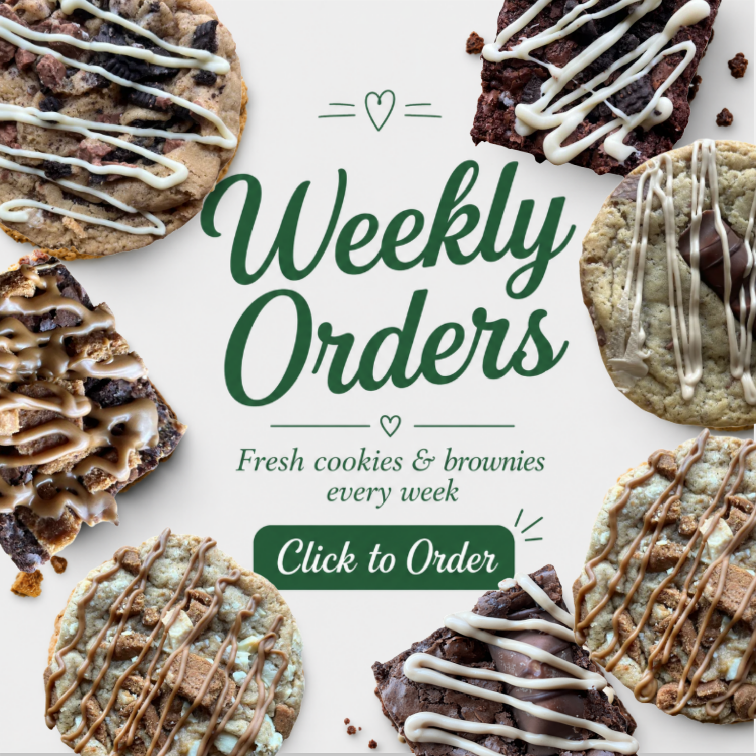 Place your weekly treat order by Friday for Monday delivery. Orders placed after Friday will be delivered the following Monday.